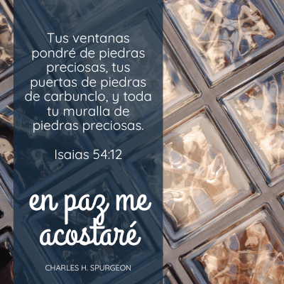 Tus ventanas pondré de piedras preciosas, tus puertas de piedras de carbunclo, y toda tu muralla de piedras preciosas.