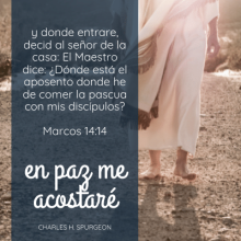 y donde entrare, decid al señor de la casa: El Maestro dice: ¿Dónde está el aposento donde he de comer la pascua con mis discípulos?