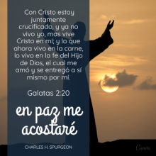  Con Cristo estoy juntamente crucificado, y ya no vivo yo, mas vive Cristo en mí; y lo que ahora vivo en la carne, lo vivo en la fe del Hijo de Dios, el cual me amó y se entregó a sí mismo por mí.